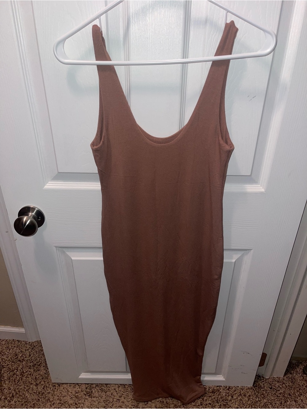 naked wardrobe Mauve Scoop Neck Maxi Bodycon Dress